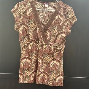 Agenda Brown Paisley Top